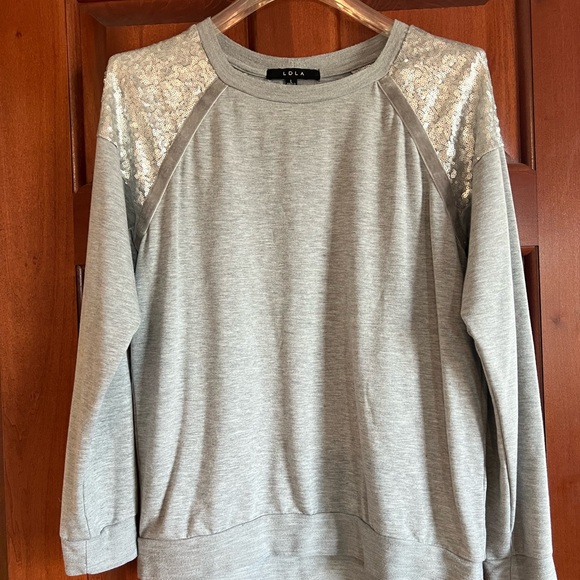lola Tops - Lola Gray Sequin Women's Top